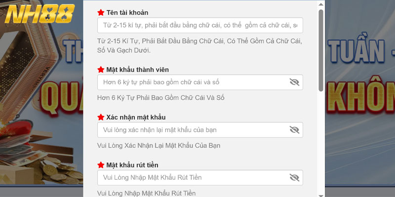 Đăng ký NH88 nhanh gọn trong 3 bước cơ bản